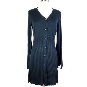 Du Jour Bell Sleeve Cardigan Sweater black cotton